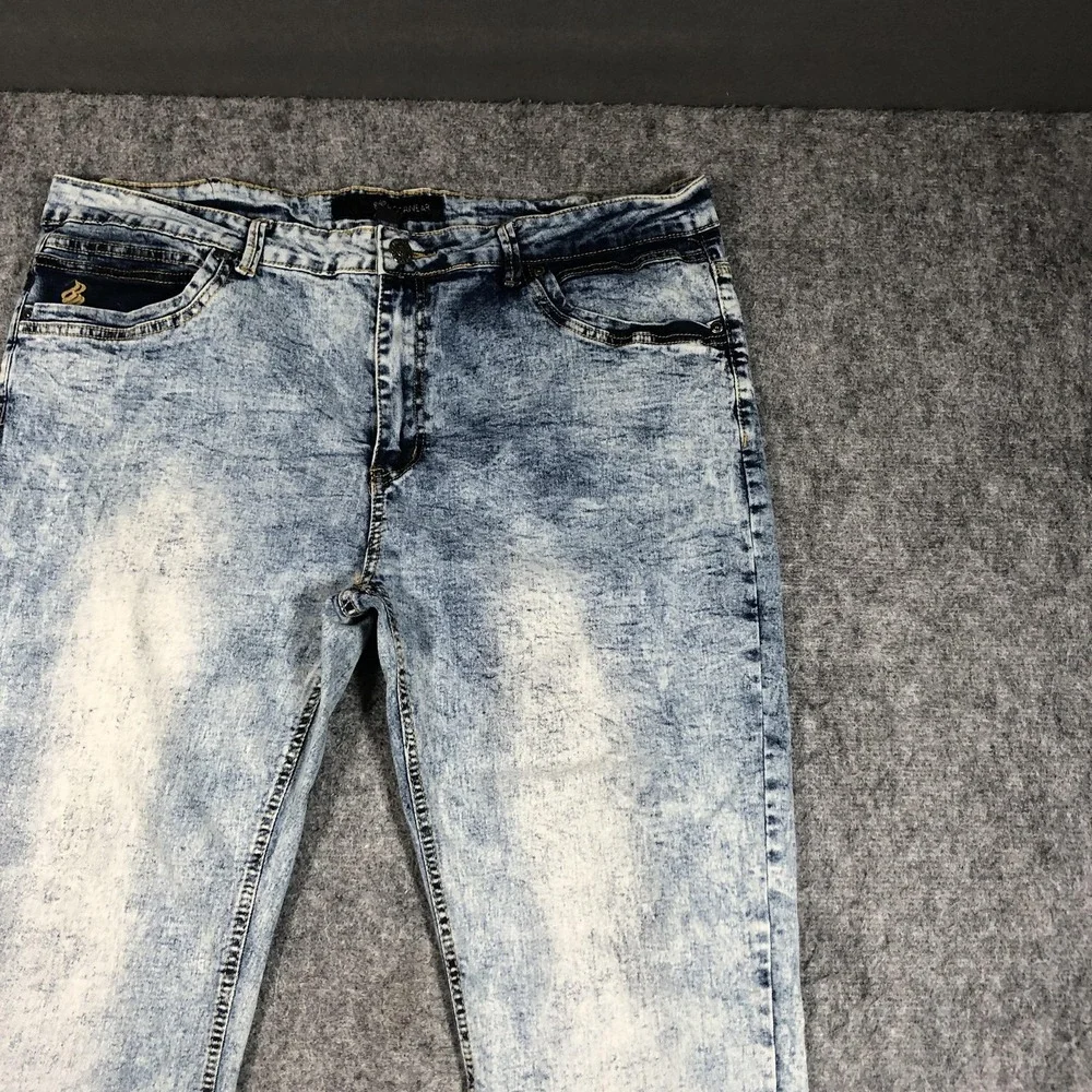 Vintage Rocawear Jeans Mens 40x30 Blue Acid Wash Straight Leg Embroidered Denim